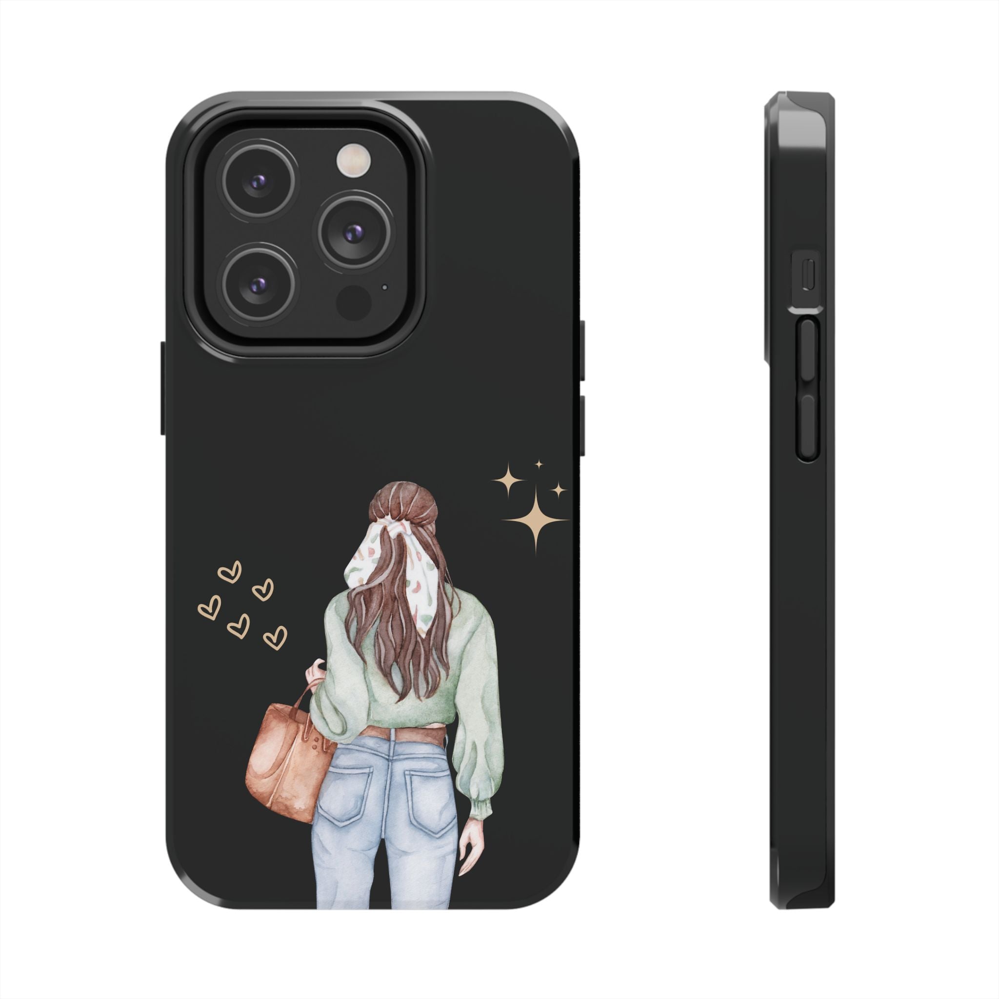 Trendy Girl iPhone Case – Fashion Illustration Tough Phone Cover