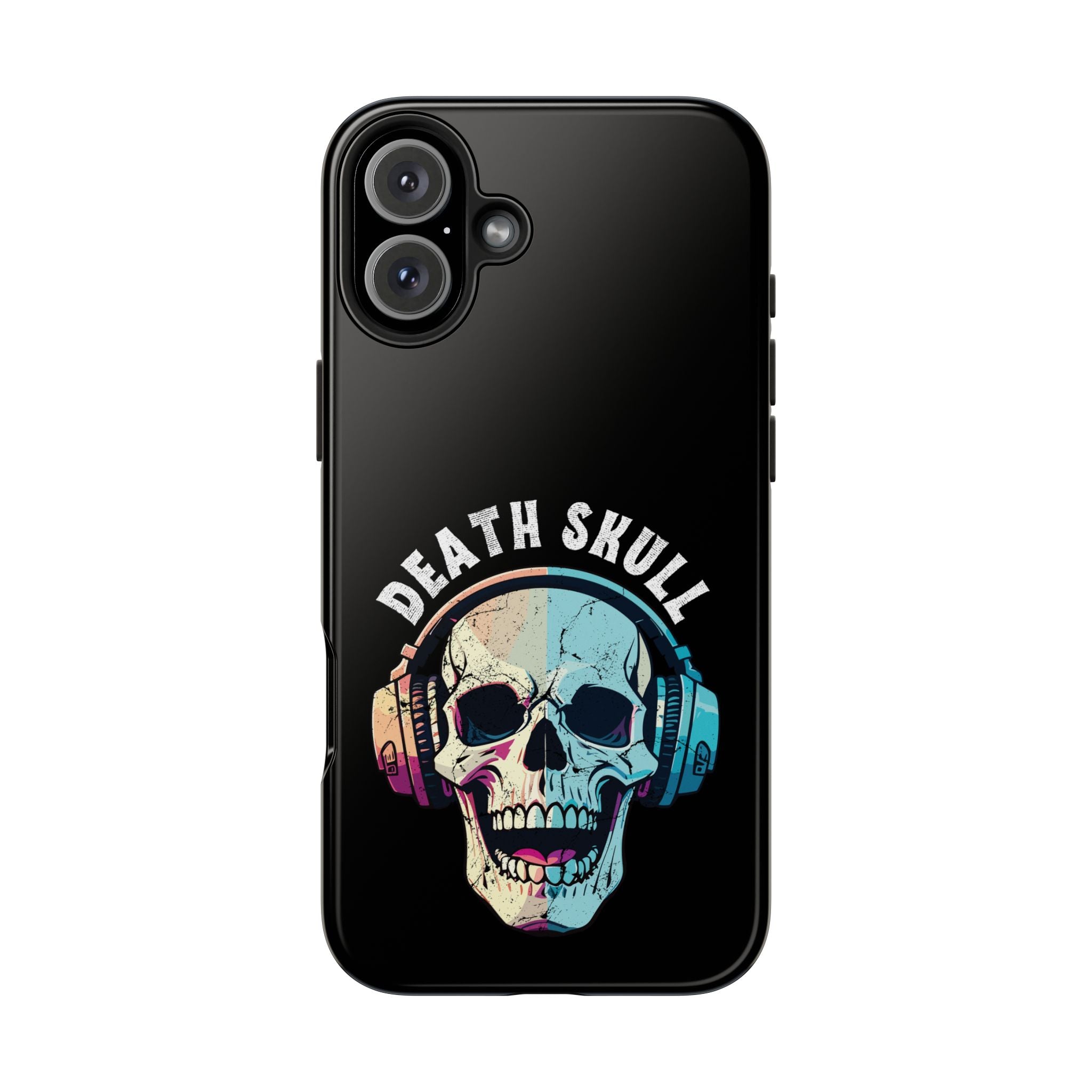 Death Skull iPhone & Samsung Case – Skull Headphones Tough Phone Cover