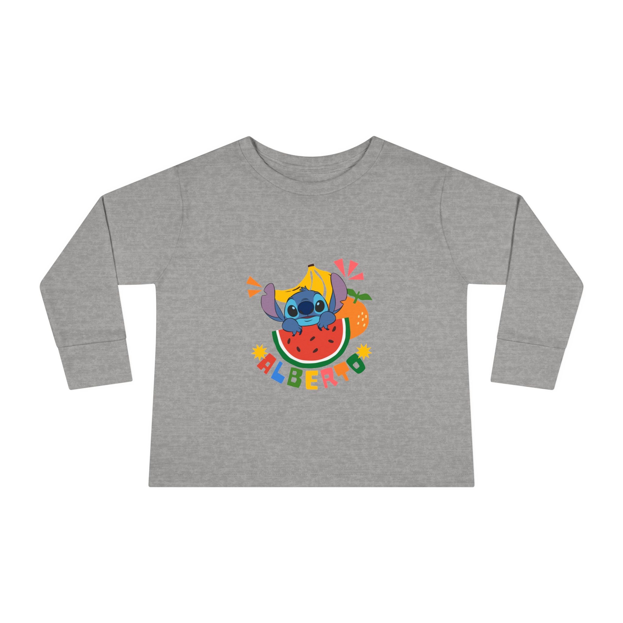 Stitch Fruit Splash Kids Tee – Personalized "ALBERTO" Shirt