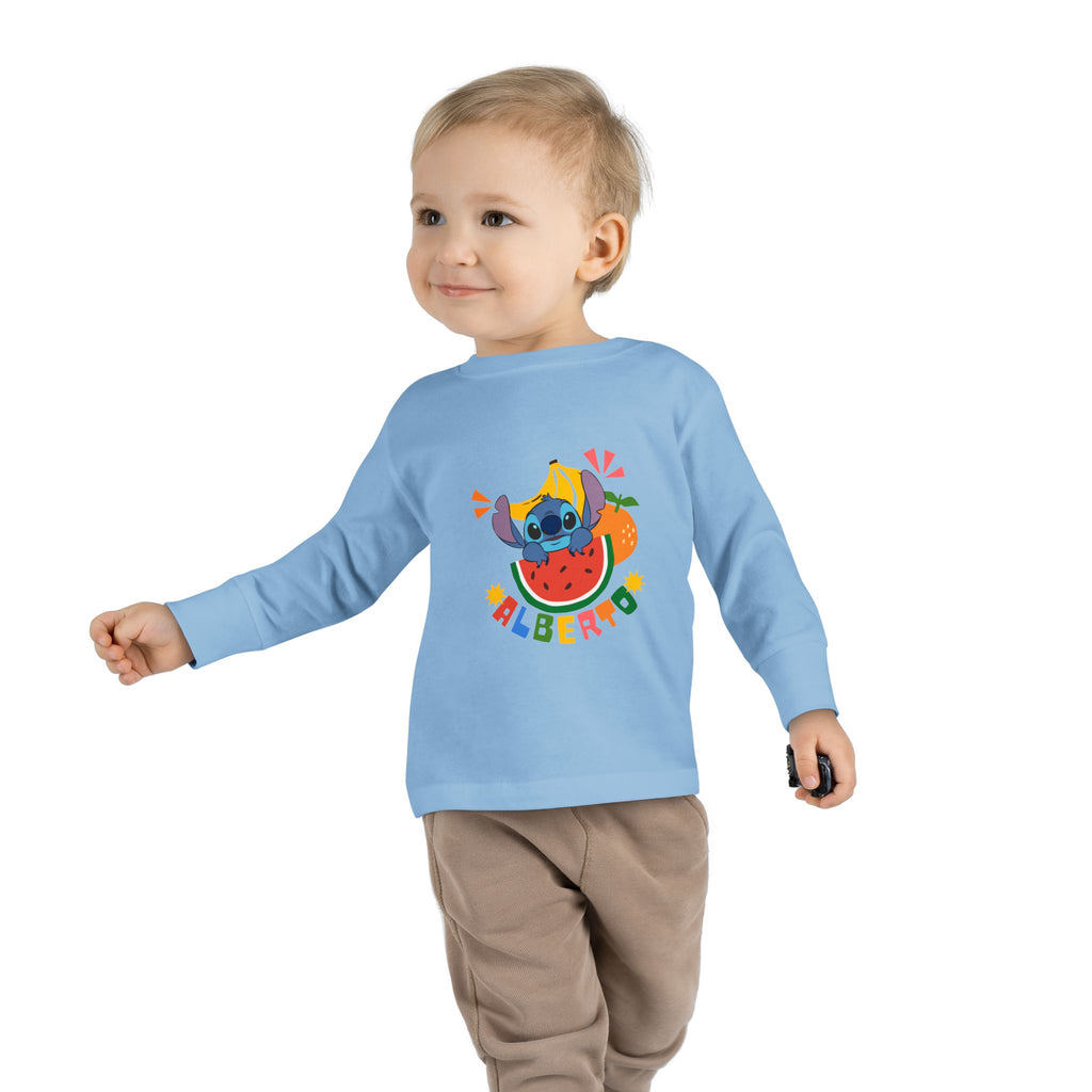 Stitch Fruit Splash Kids Tee – Personalized "ALBERTO" Shirt