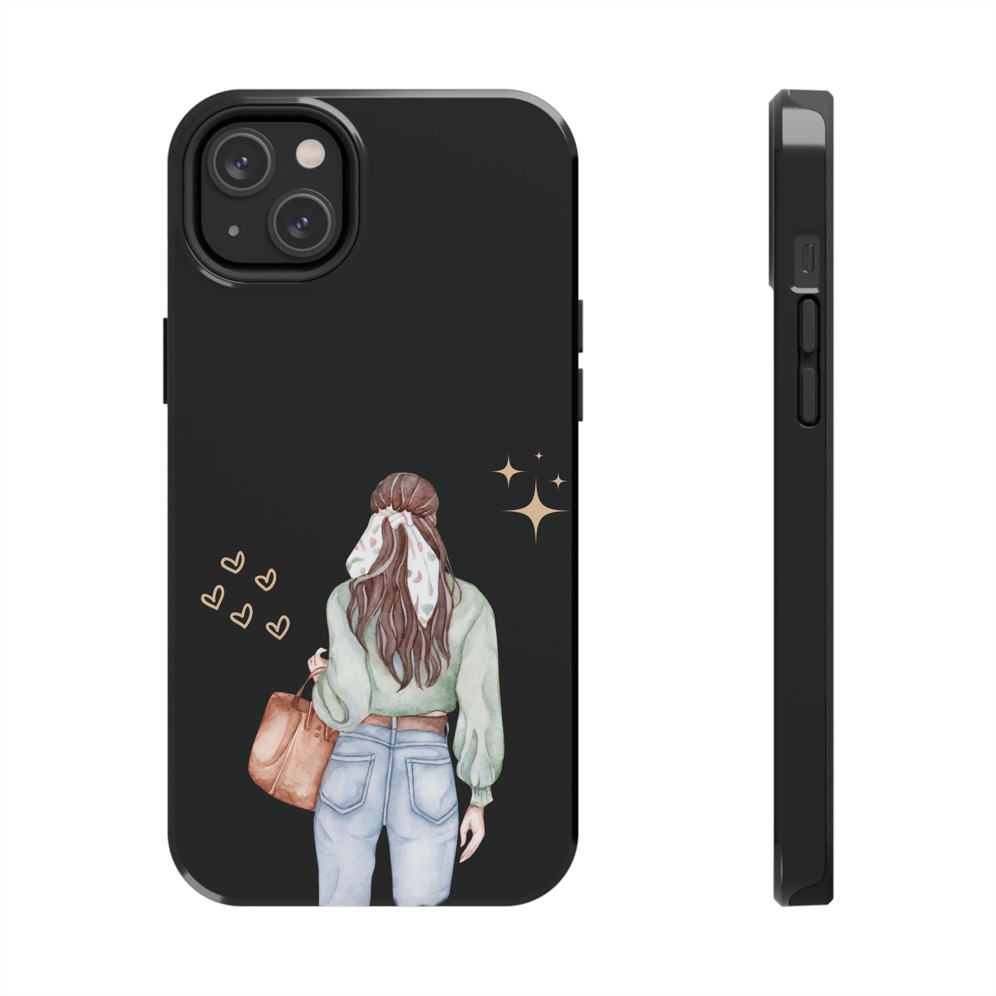 Trendy Girl iPhone Case – Fashion Illustration Tough Phone Cover