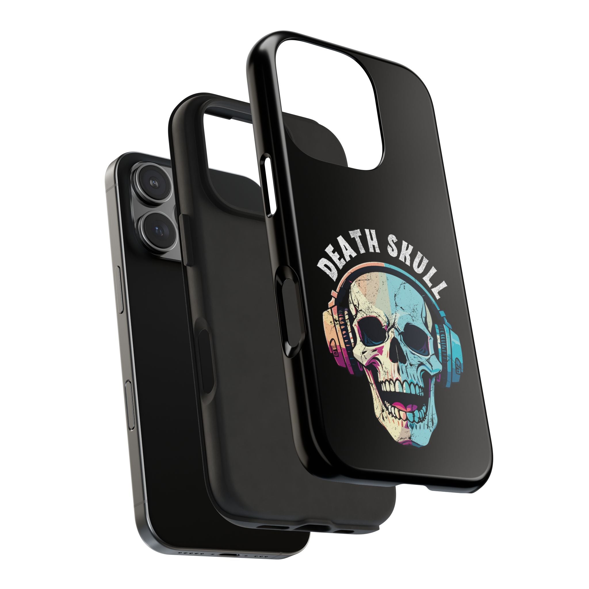 Death Skull iPhone & Samsung Case – Skull Headphones Tough Phone Cover