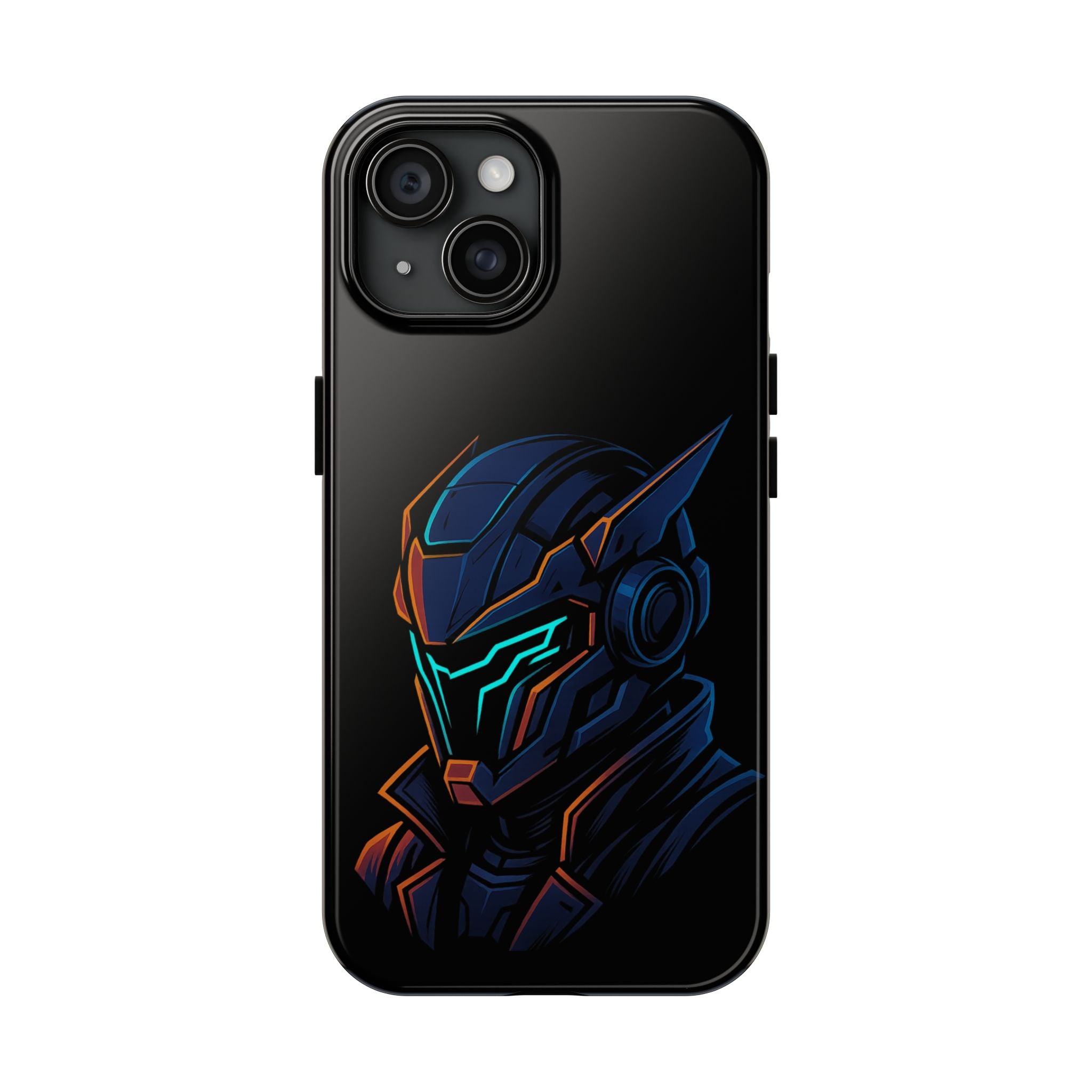 Cyberpunk Helmet iPhone Case – Futuristic Neon Tough Phone Cover