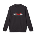 Unlimited Crewneck Sweatshirt — Bold Red Script Motivational Graphic Women's