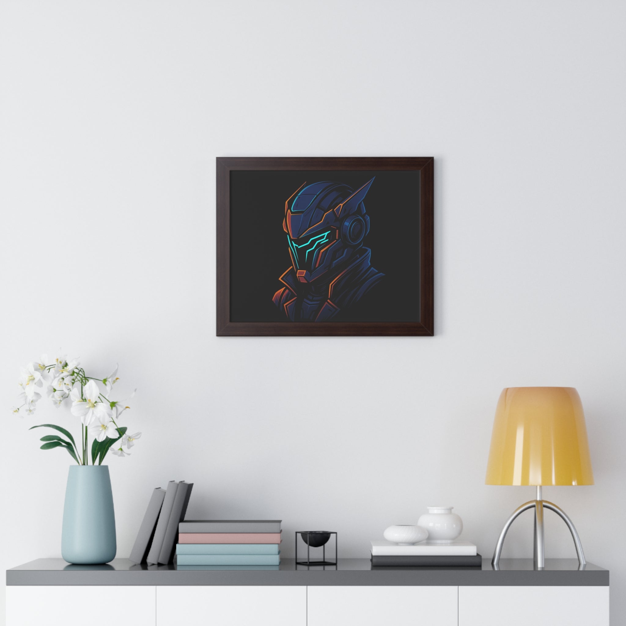 Cyberpunk Helmet Framed Wall art