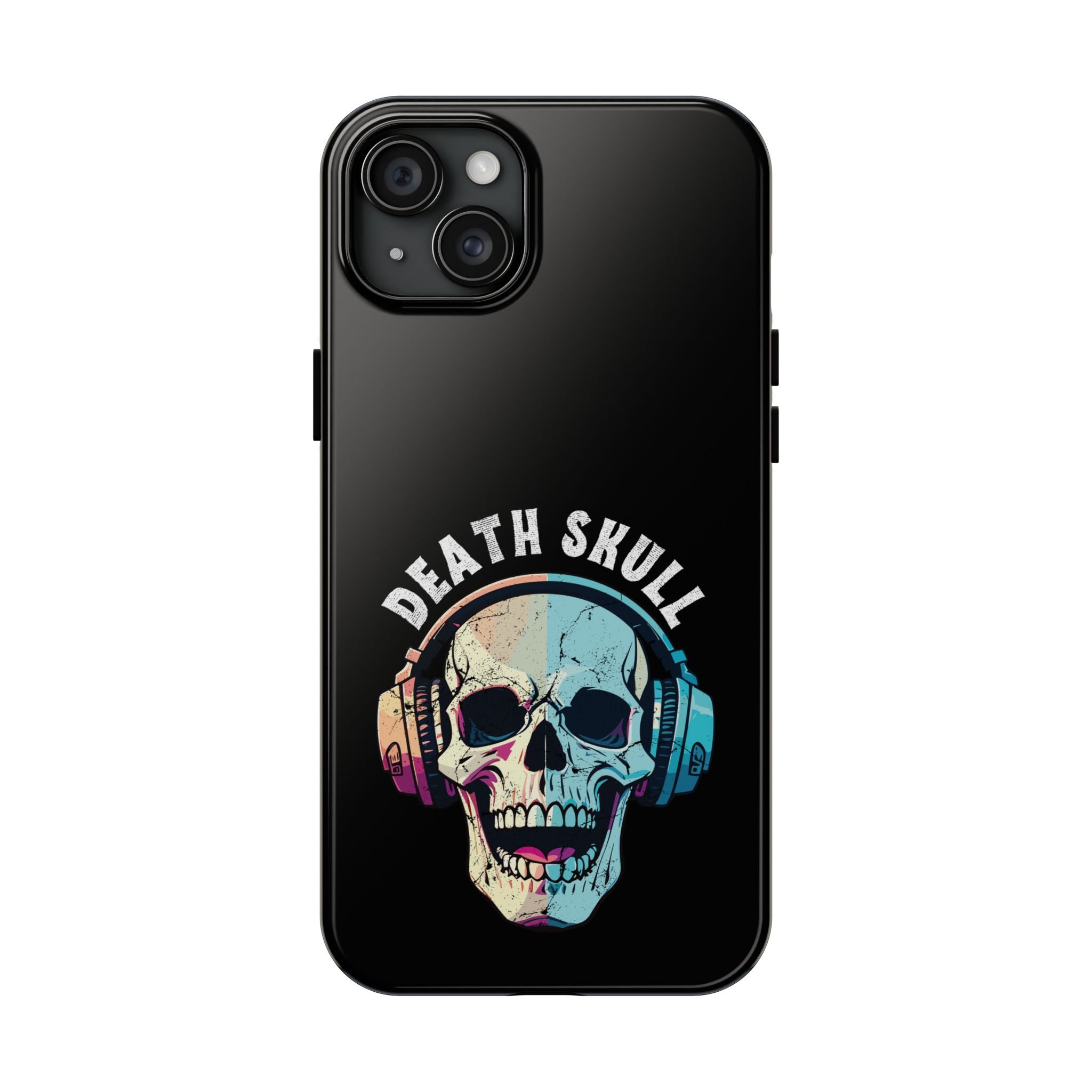 Death Skull iPhone & Samsung Case – Skull Headphones Tough Phone Cover