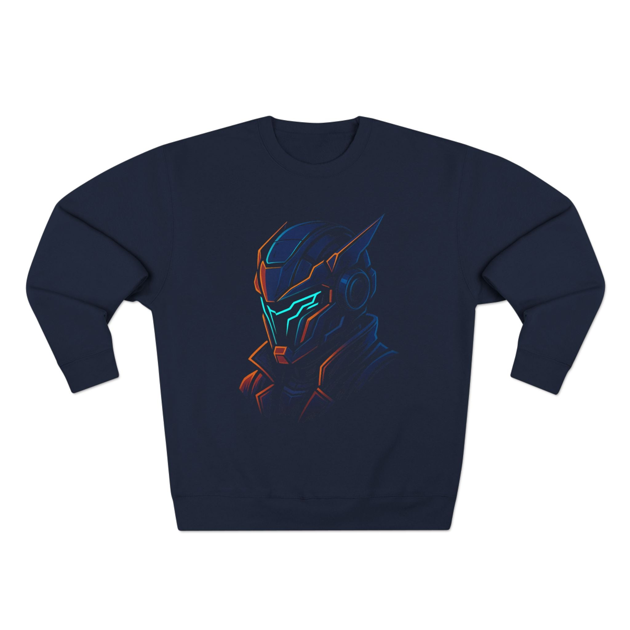 Cyberpunk Samurai Helmet Neon T-Shirt – Futuristic Anime Streetwear