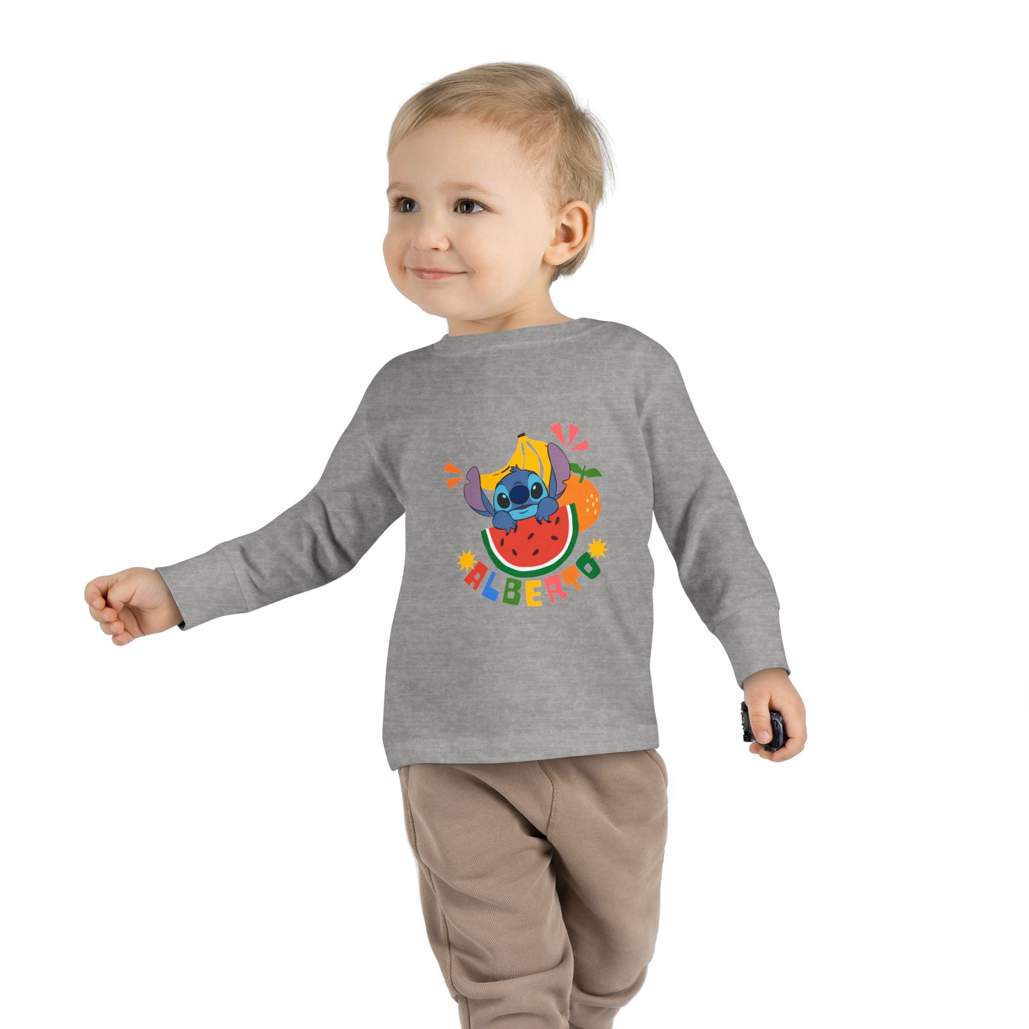 Stitch Fruit Splash Kids Tee – Personalized "ALBERTO" Shirt