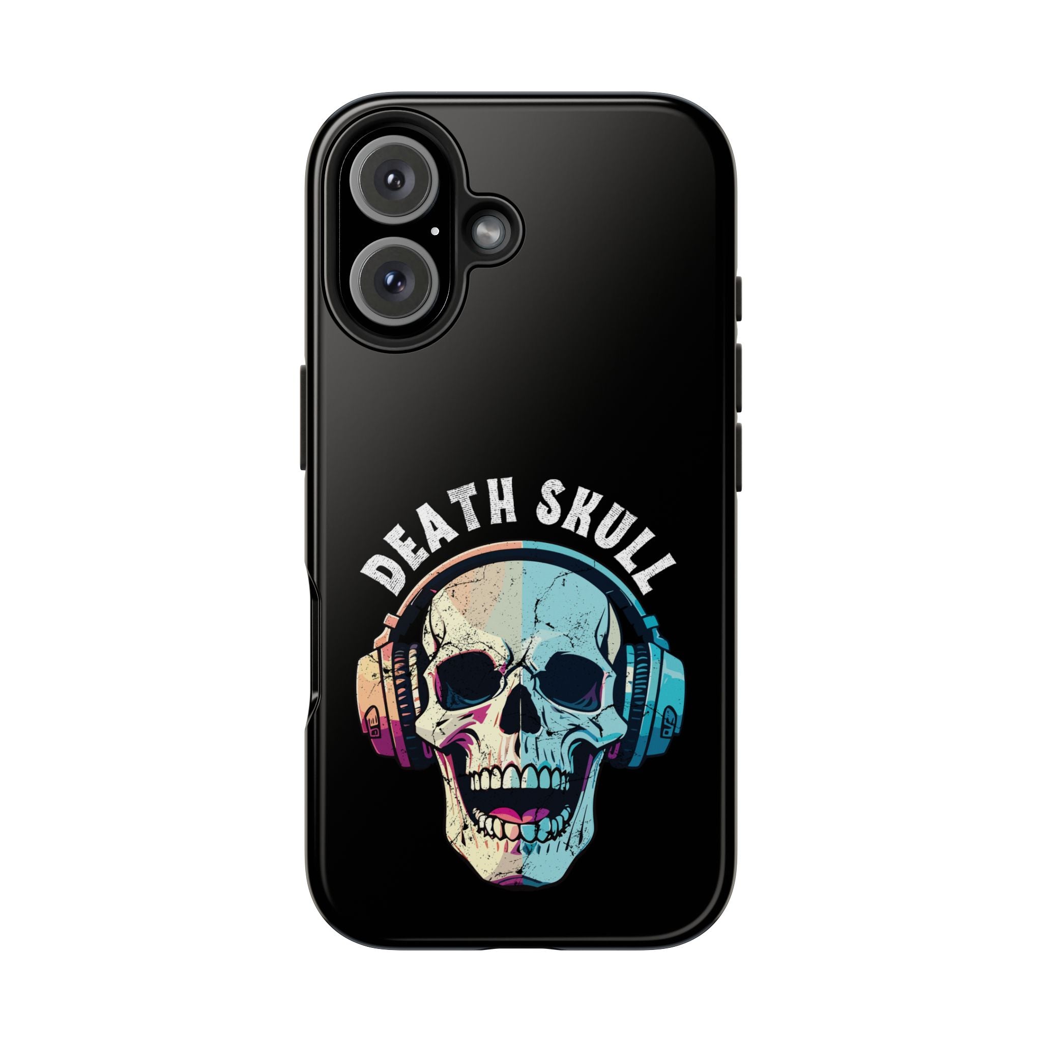 Death Skull iPhone & Samsung Case – Skull Headphones Tough Phone Cover
