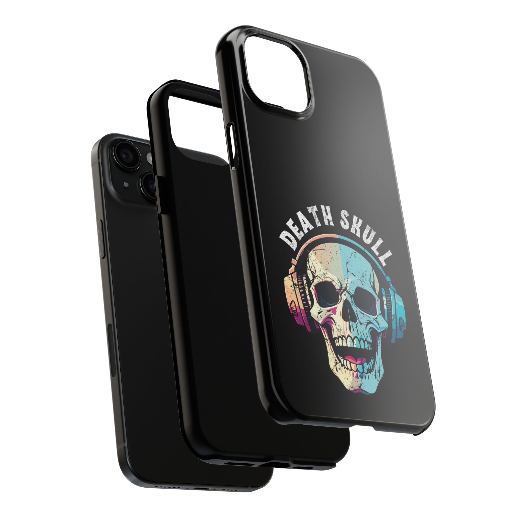 Death Skull iPhone & Samsung Case – Skull Headphones Tough Phone Cover