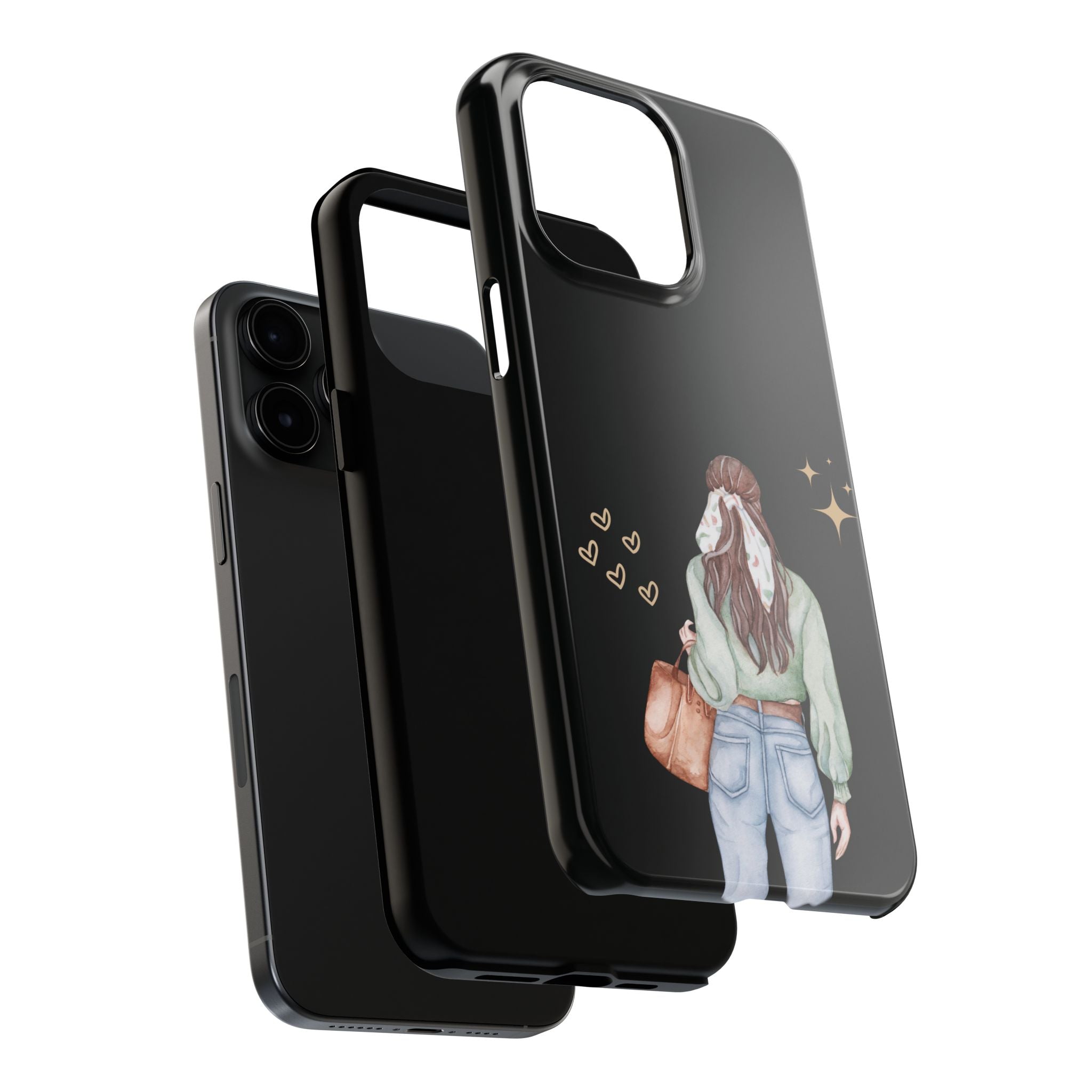 Trendy Girl iPhone Case – Fashion Illustration Tough Phone Cover