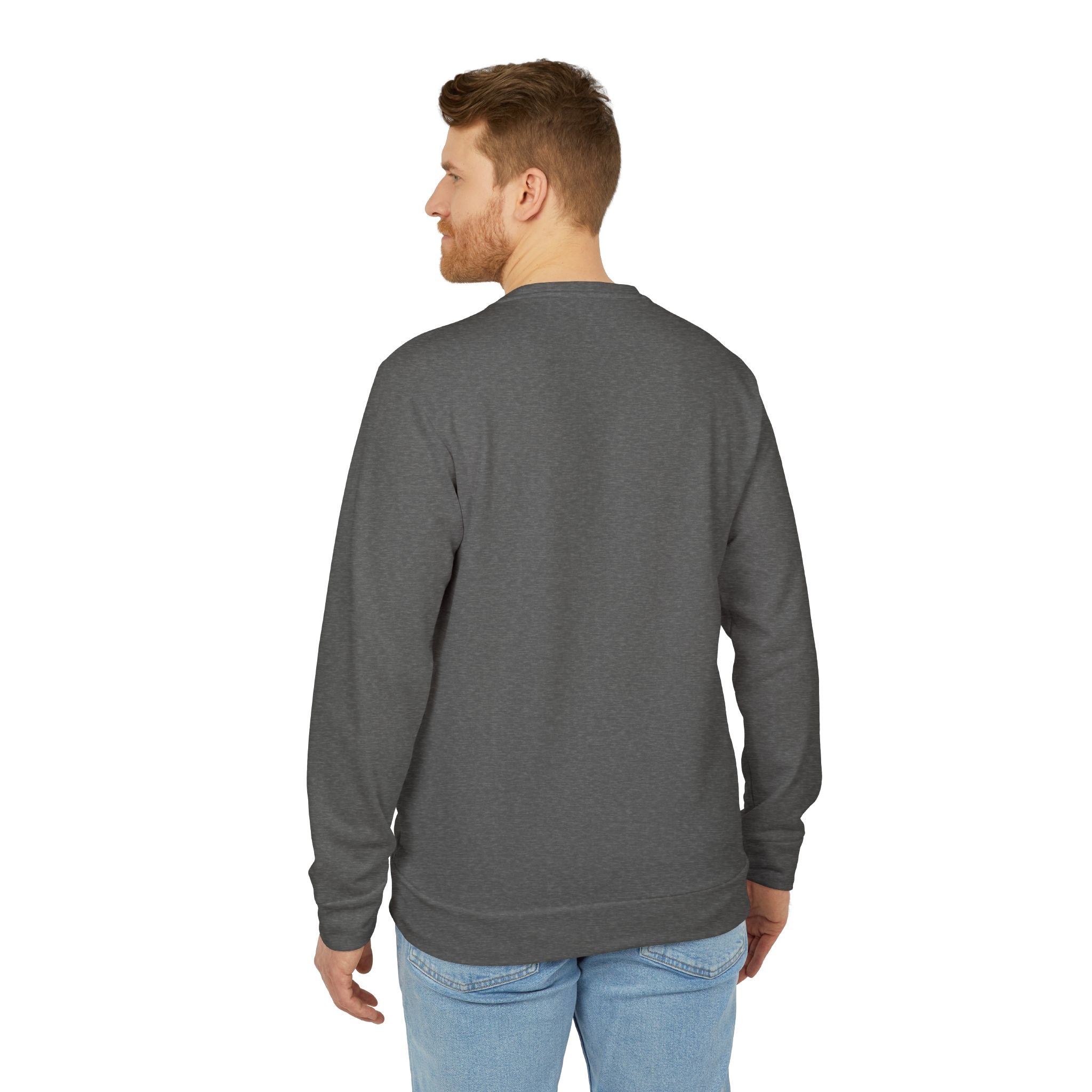 Copy of Unlimited Crewneck Sweatshirt — Bold Red Script Motivational Graphic Male