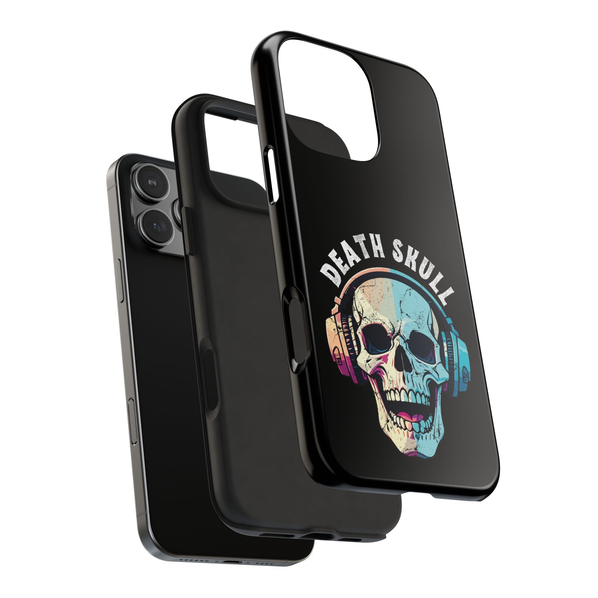 Death Skull iPhone & Samsung Case – Skull Headphones Tough Phone Cover
