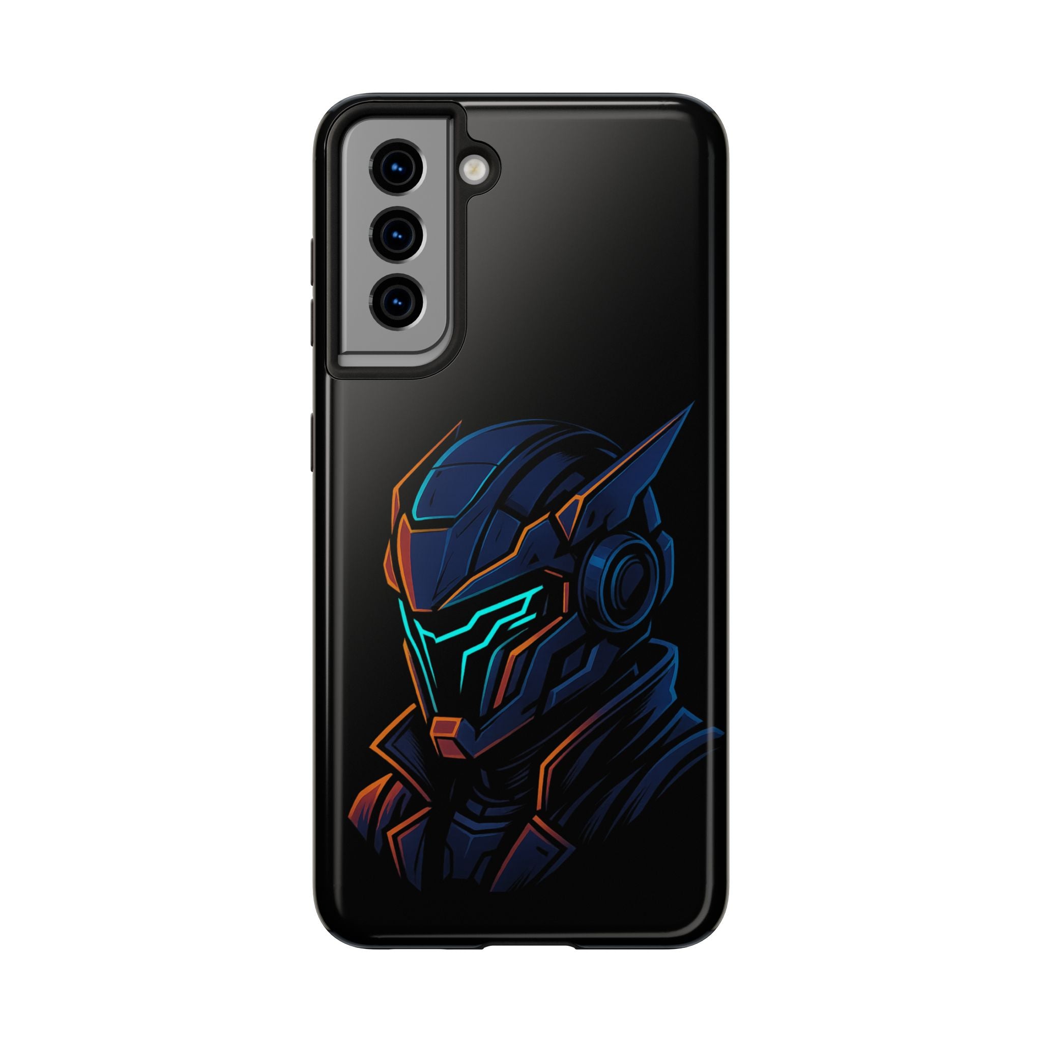 Cyberpunk Helmet iPhone Case – Futuristic Neon Tough Phone Cover