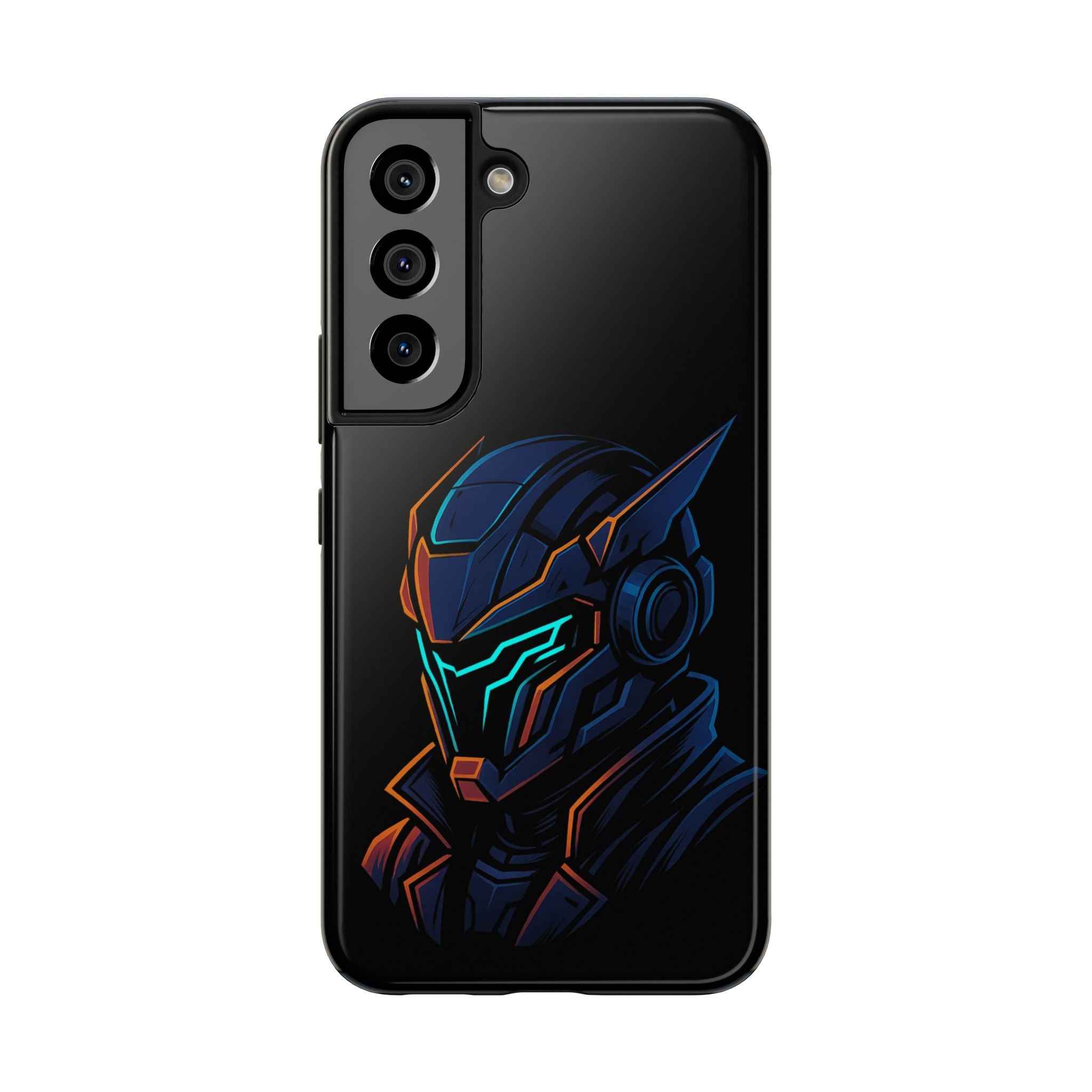 Cyberpunk Helmet iPhone Case – Futuristic Neon Tough Phone Cover