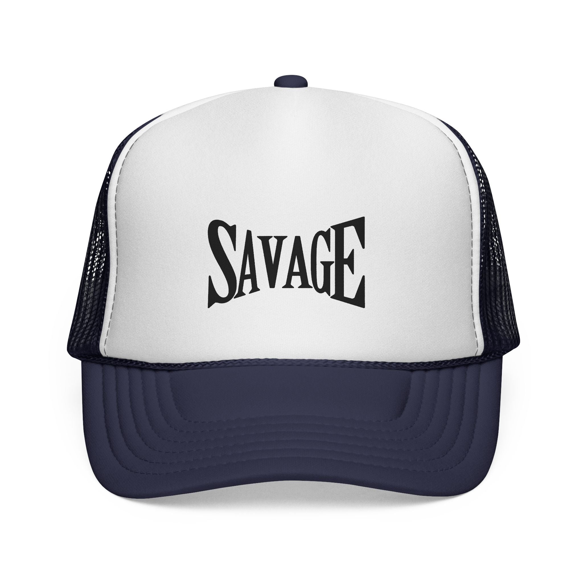 Savage Trucker Cap – Bold Typography Streetwear Hat