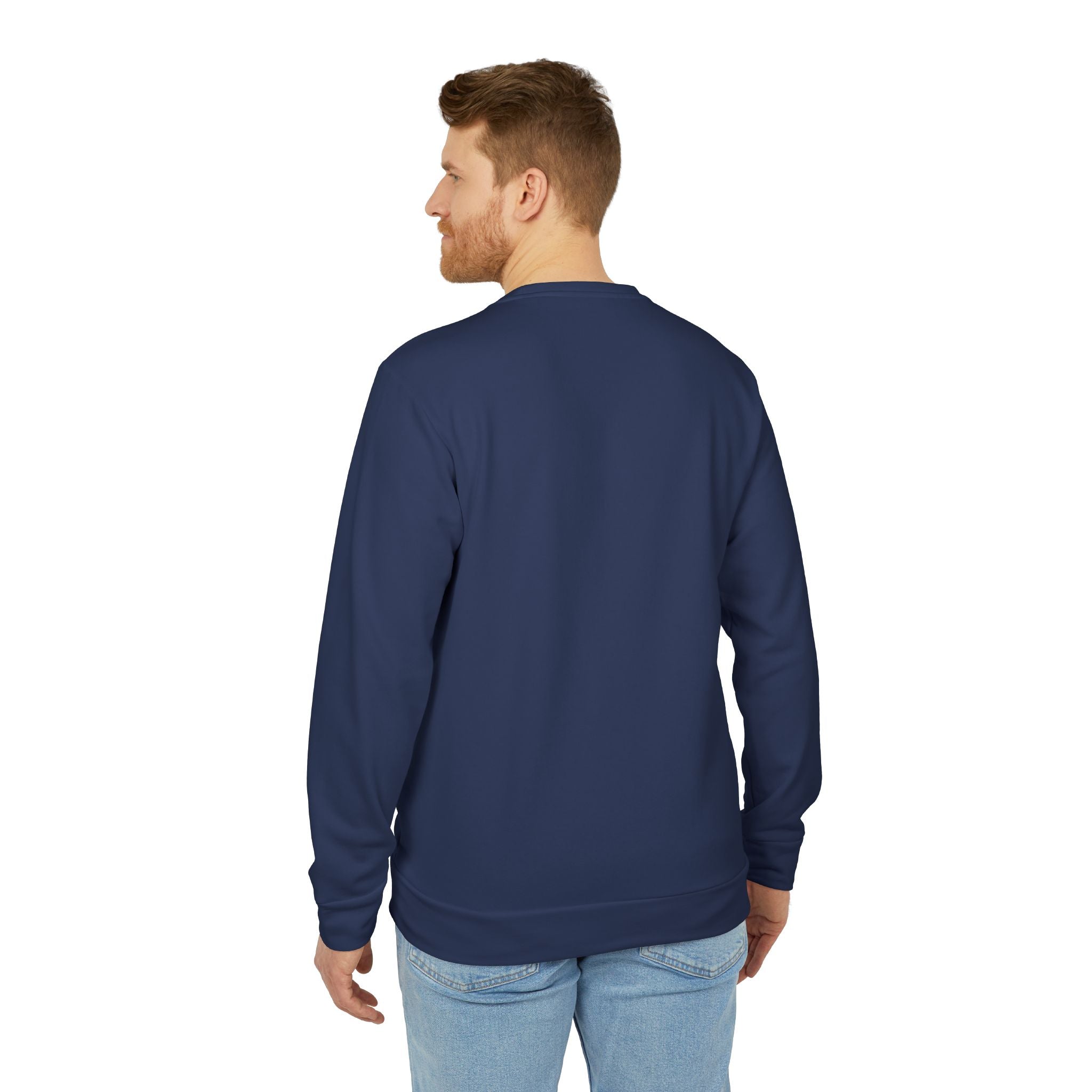 Copy of Unlimited Crewneck Sweatshirt — Bold Red Script Motivational Graphic Male