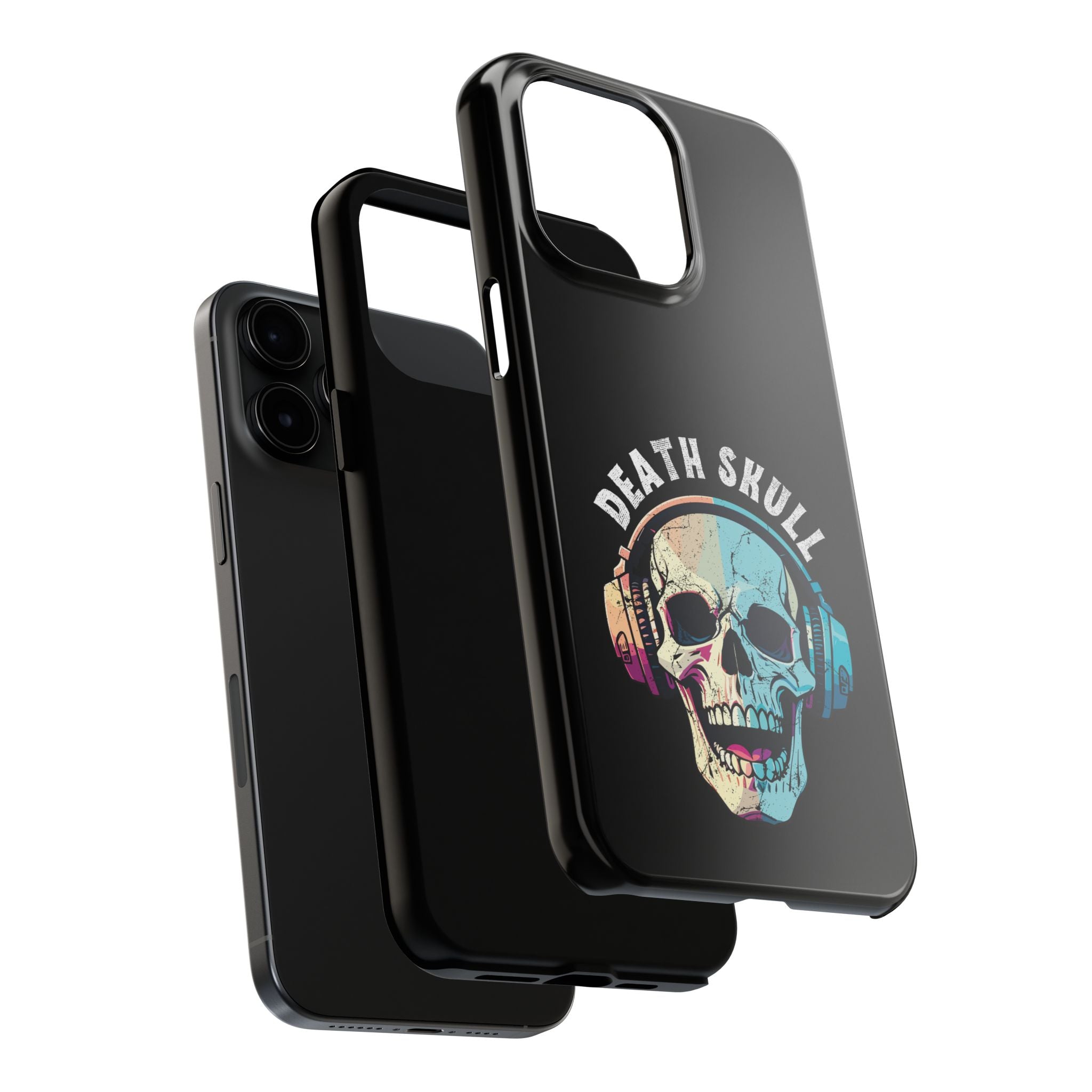 Death Skull iPhone & Samsung Case – Skull Headphones Tough Phone Cover