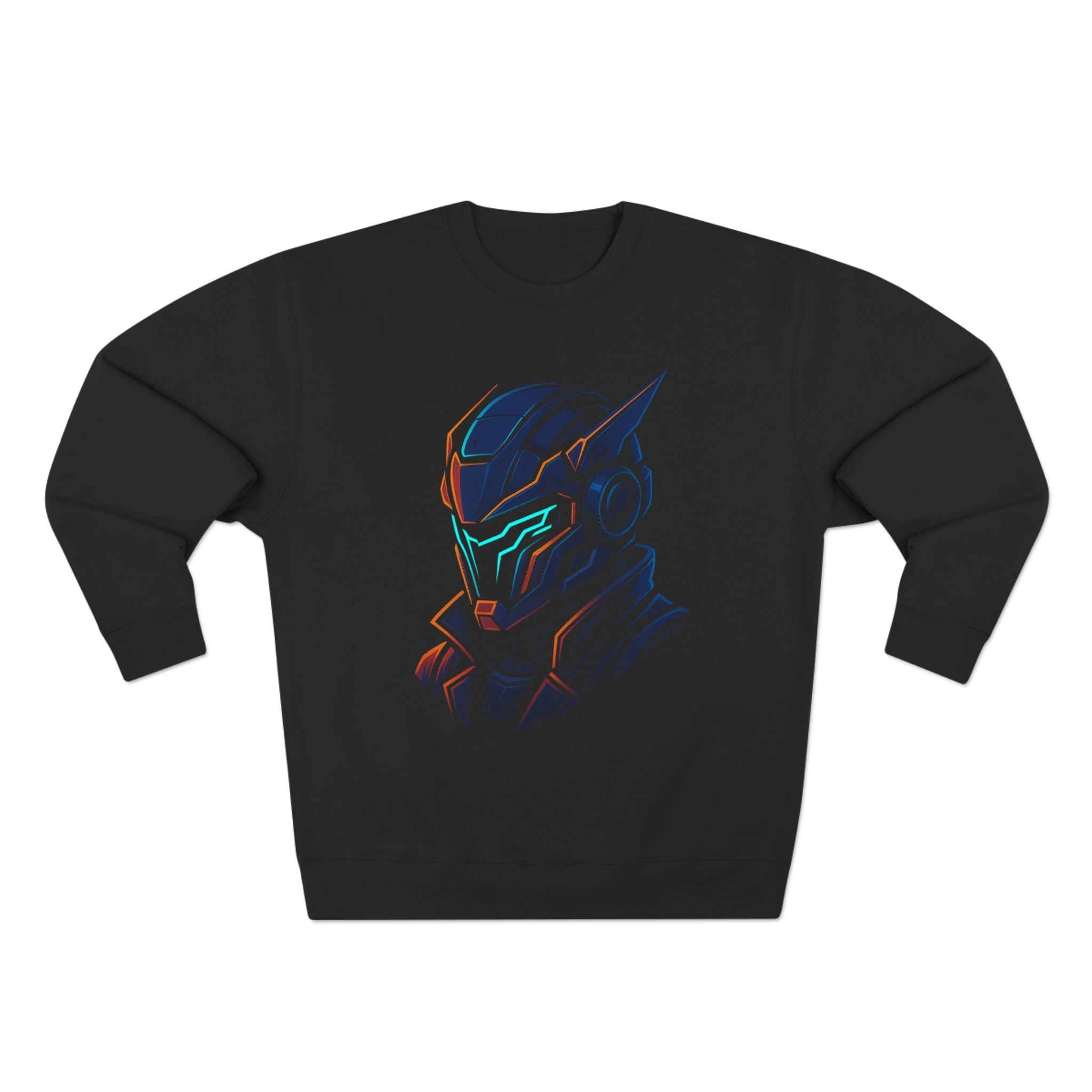 Cyberpunk Samurai Helmet Neon T-Shirt – Futuristic Anime Streetwear