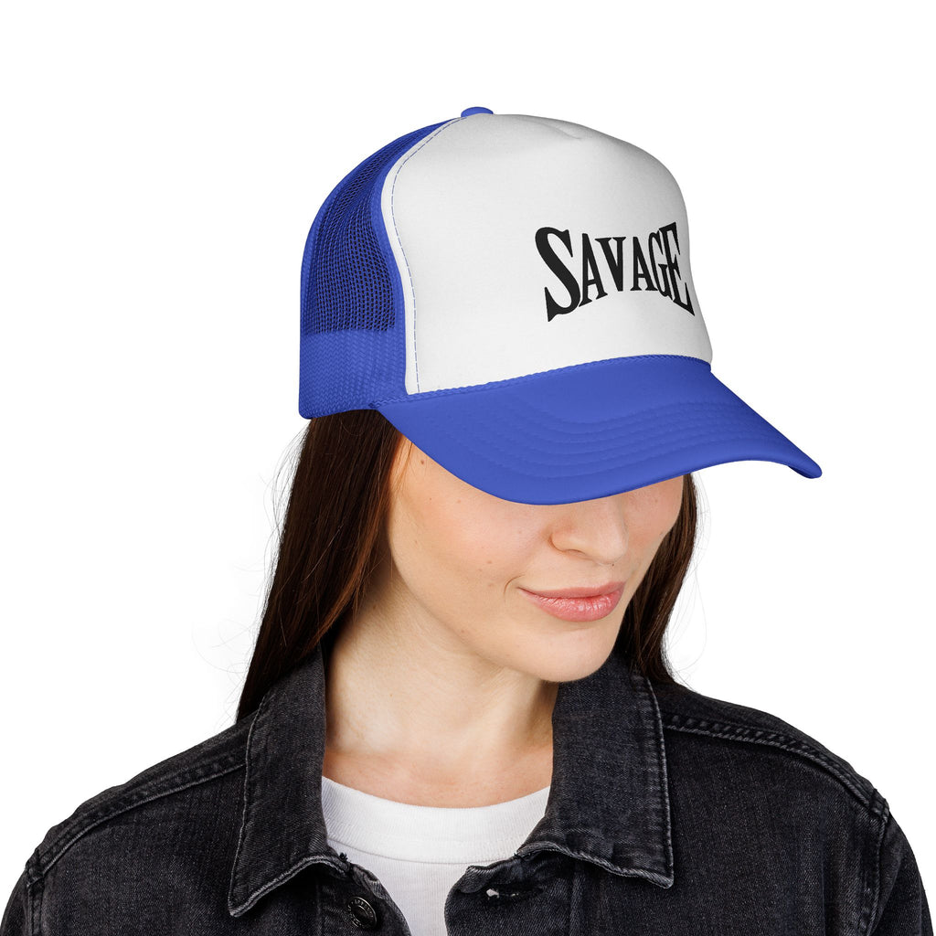 Savage Trucker Cap – Bold Typography Streetwear Hat