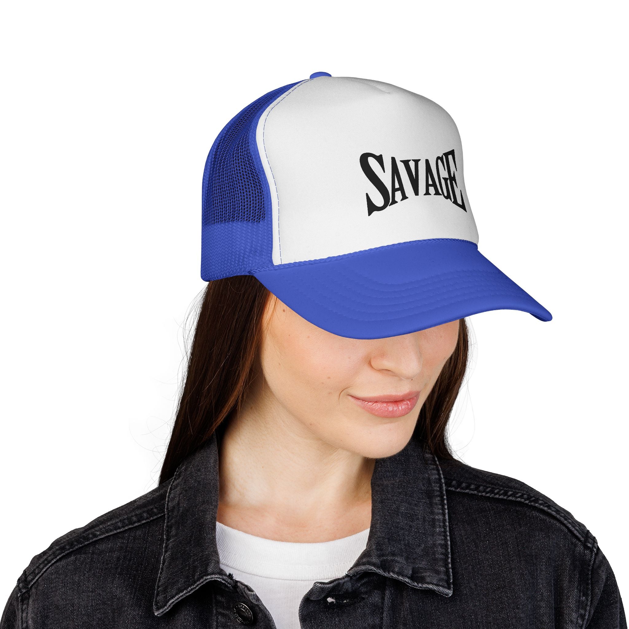 Savage Trucker Cap – Bold Typography Streetwear Hat
