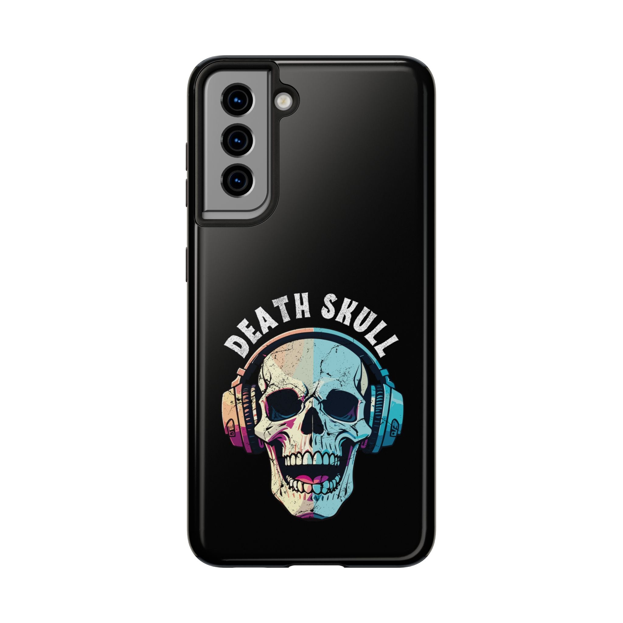 Death Skull iPhone & Samsung Case – Skull Headphones Tough Phone Cover